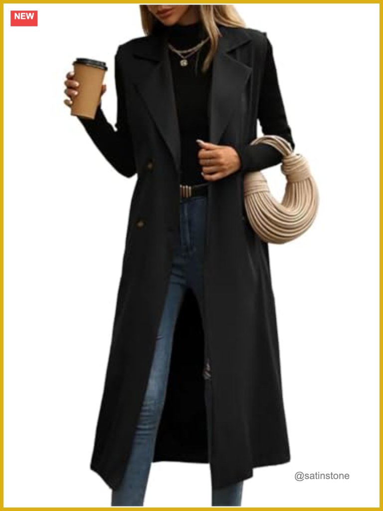 Sleeveless Double Breasted Trench Vest With Belt Notch Lapel Collar